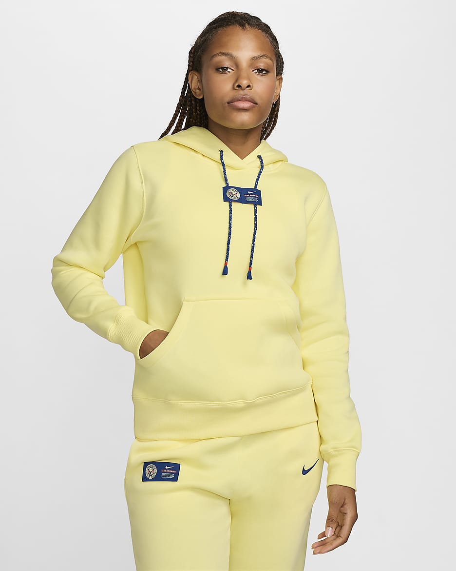 Sudadera con gorro sin cierre de futbol Nike para mujer Club America Phoenix Fleece